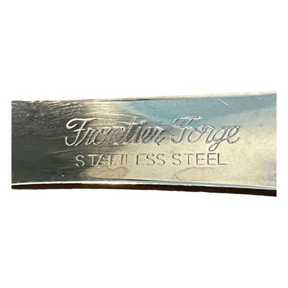 Vintage Frontier Forge Lucite Salad Serving Set Stainless Silver Handles MCM - Picture 5 of 5